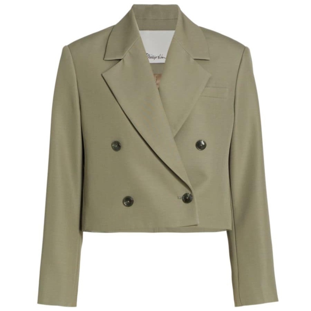 NWT: CURRENT SEASON! Phillip Lim cropped wool blazer in Thyme, sz 2 US
